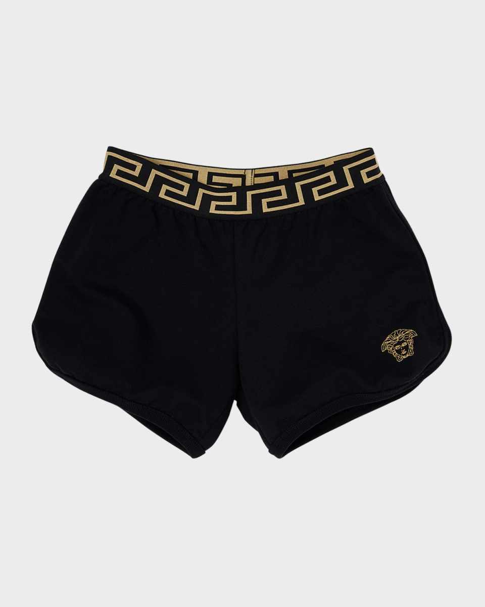 Medusa Embroidery Fleece Shorts, Size 8-